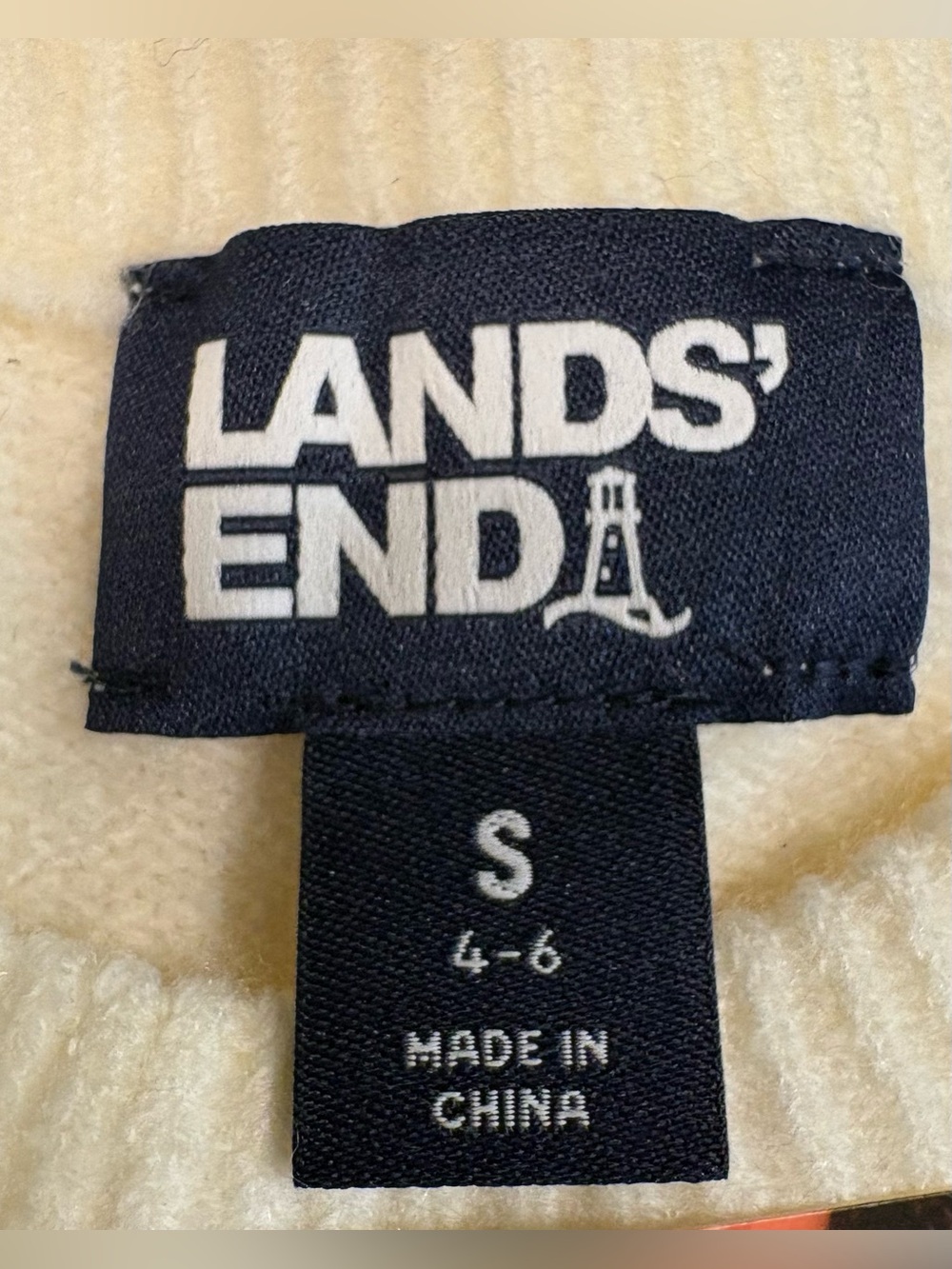 NWT Land’s End White Sweater Dress, Long Sleeve Crewneck, Size S - Picture 6 of 7